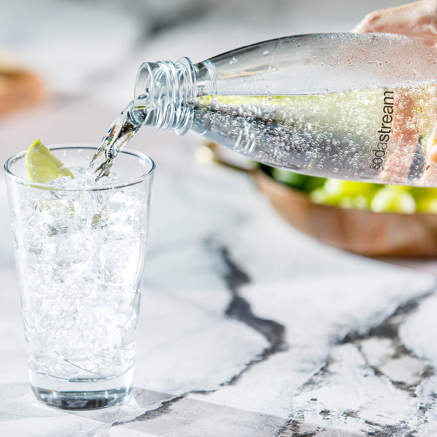 Sodastream kullsyrevann helles i glass