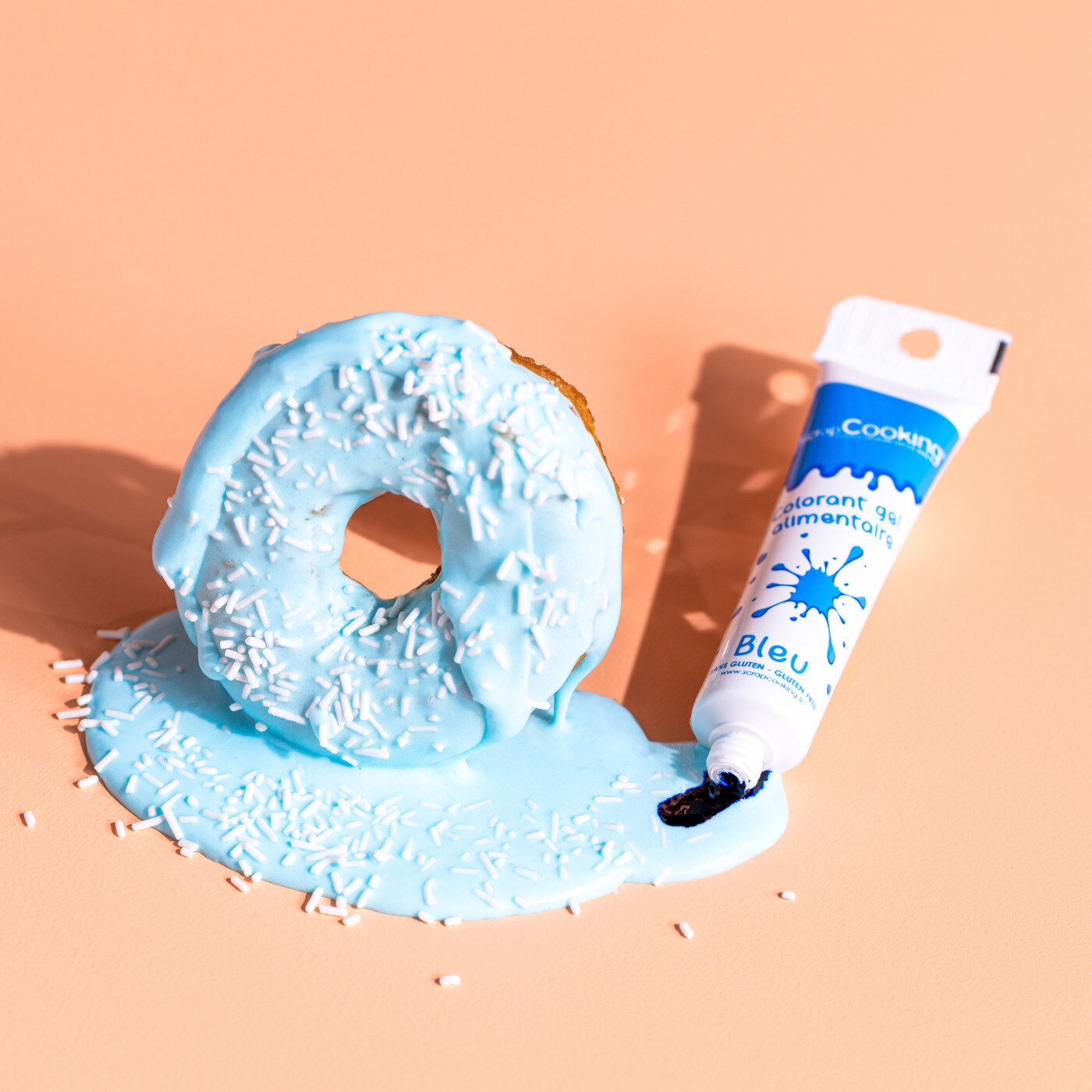 Donut med blå glasur