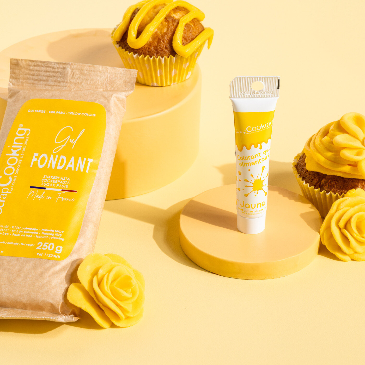 Gul fondant og fargegel