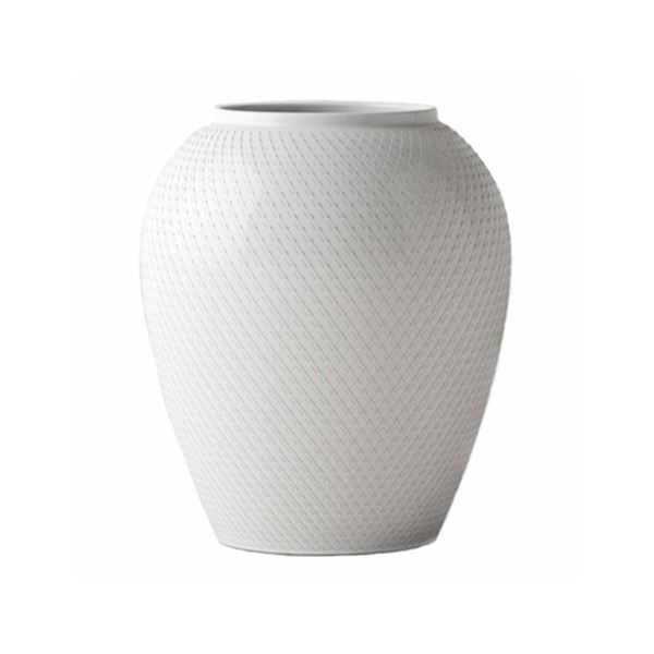 Lyngby Porcelæn, Rhombe Vase H16cm hvit