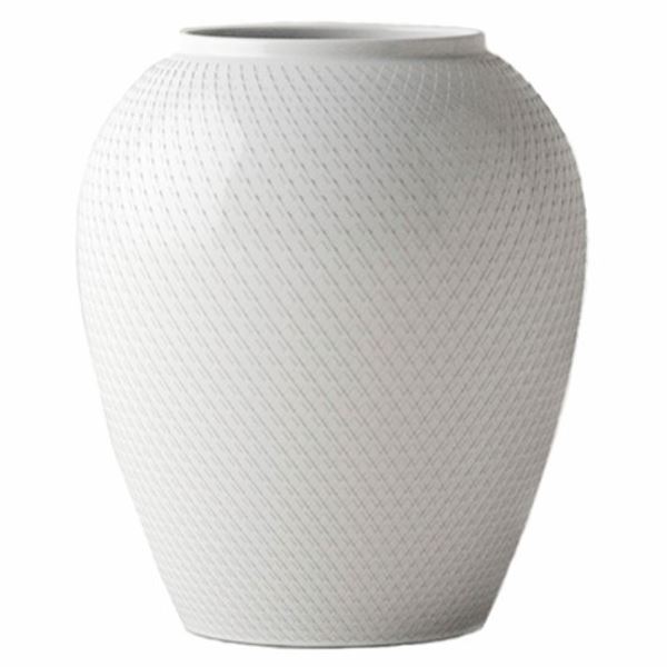 Lyngby Porcelæn, Rhombe Vase H25cm hvit