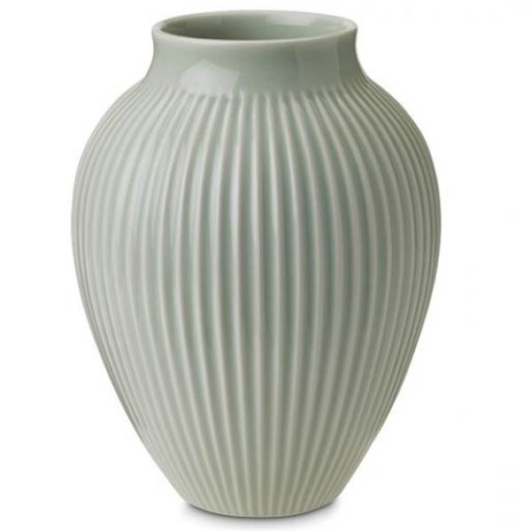 Knabstrup Keramik, vase rill 20cm mintgr