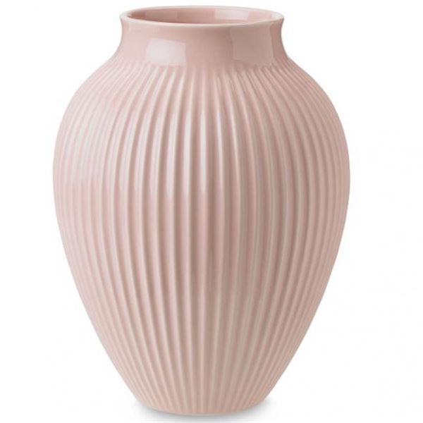 Knabstrup Keramik, vase rill 27cm rosa