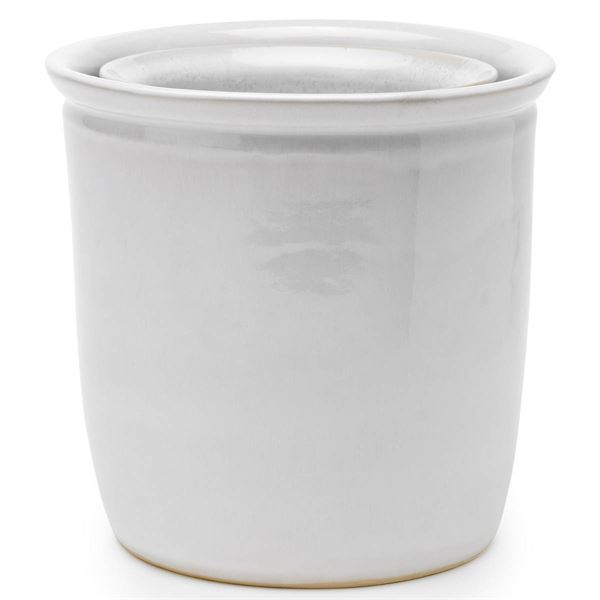 Knabstrup Keramik, syltekrukke 4+2L hvit