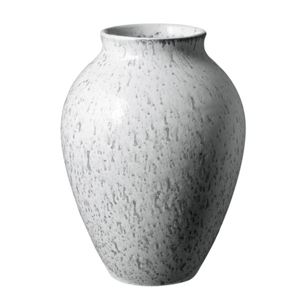 Knabstrup Keramik, vase 20cm hvit/grå