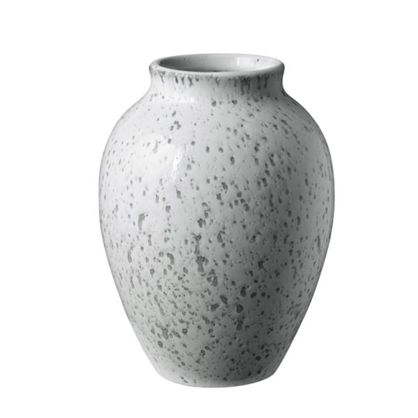 Knabstrup Keramik, vase 12,5cm hvit/grå