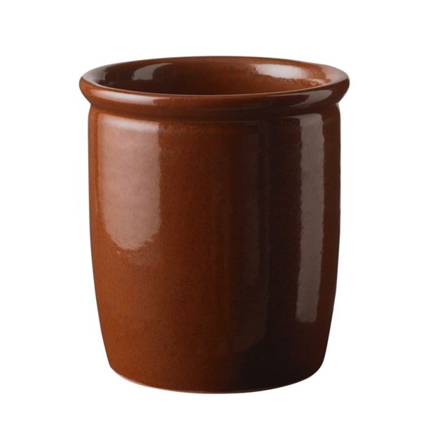 Knabstrup Keramik, syltekrukke 1L brun