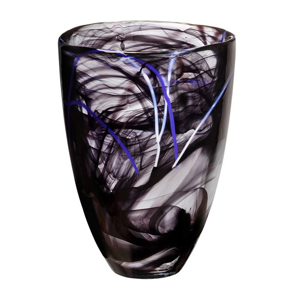 Kosta Boda, Contrast Svart Vase H200mm