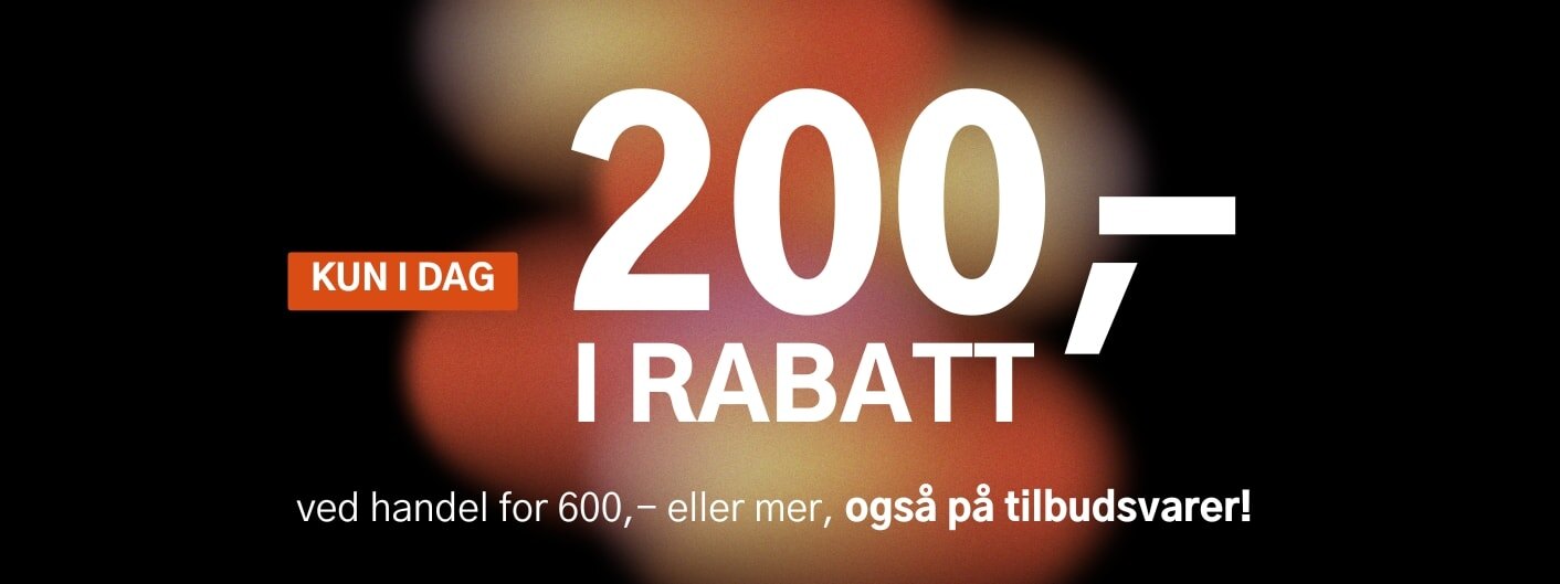 Kun i dag 200 kroner i rabatt ved handel for 600 kroner eller mer, også på tilbudsvarer! Gjelder alle varer merket med kupong.