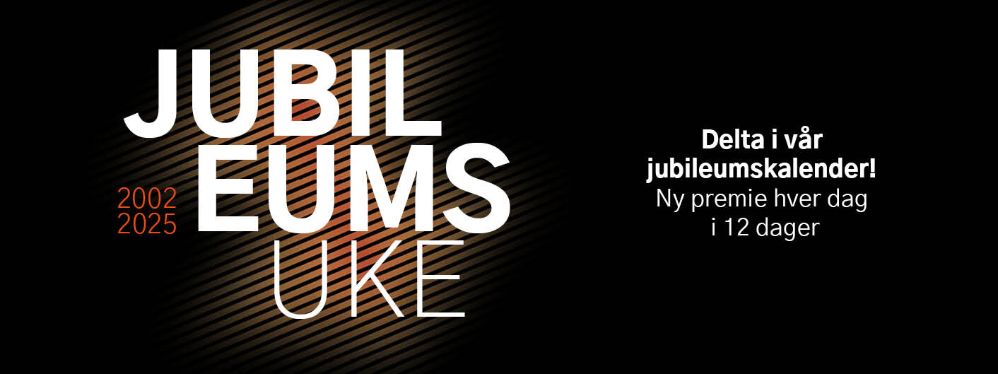 Jubileumsuke 2002 2025. Delta i vår jubileumskalender! Ny premie hver dag i 12 dager.