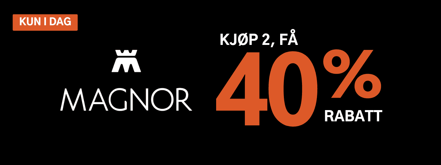 Kun i dag, kjøp 2, få 40% rabatt på Magnor.