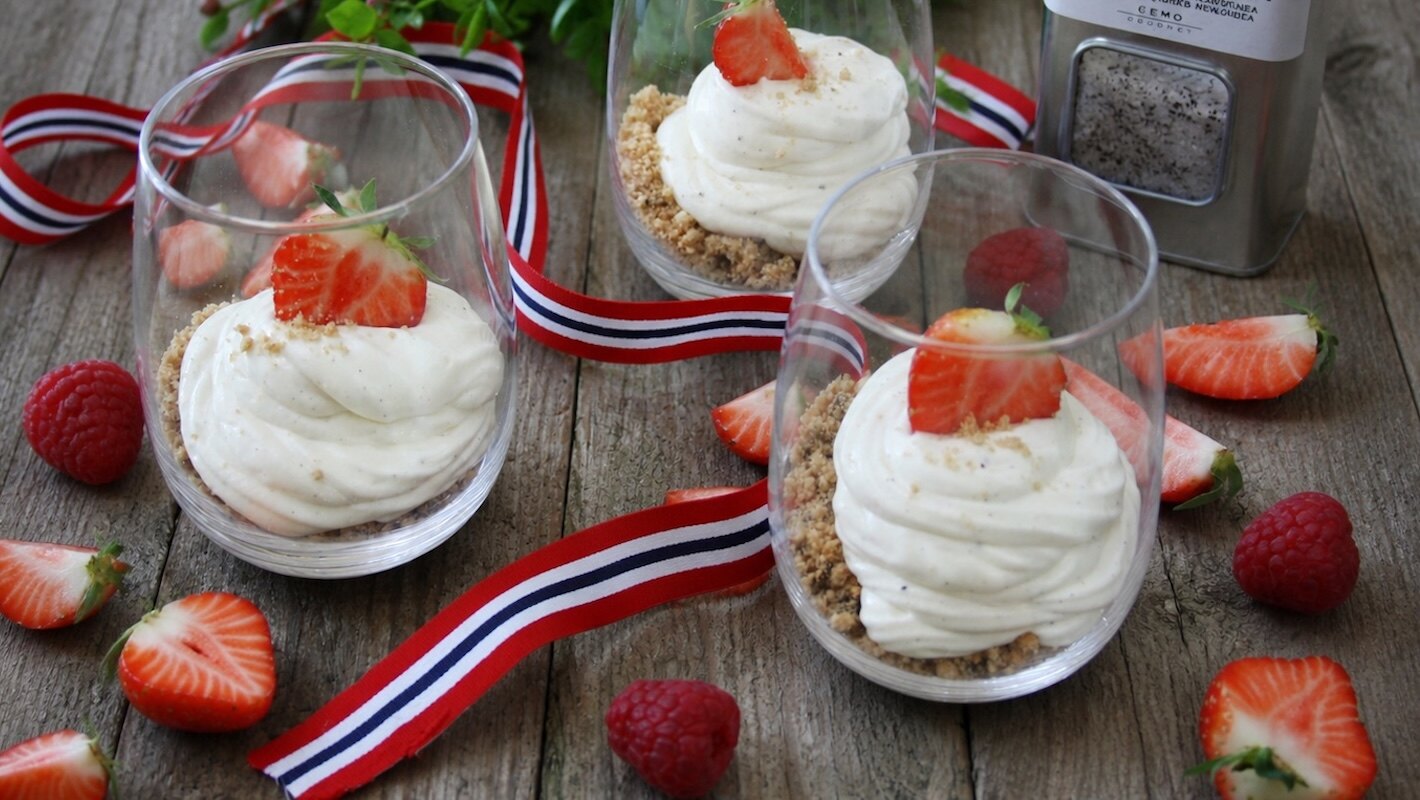 Ostekake i glass
