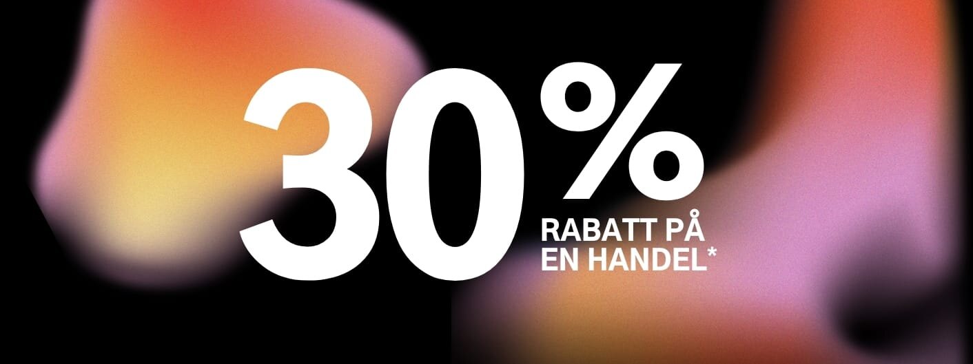 30% rabatt på en handel. Gjelder alle varer merket med kupong.