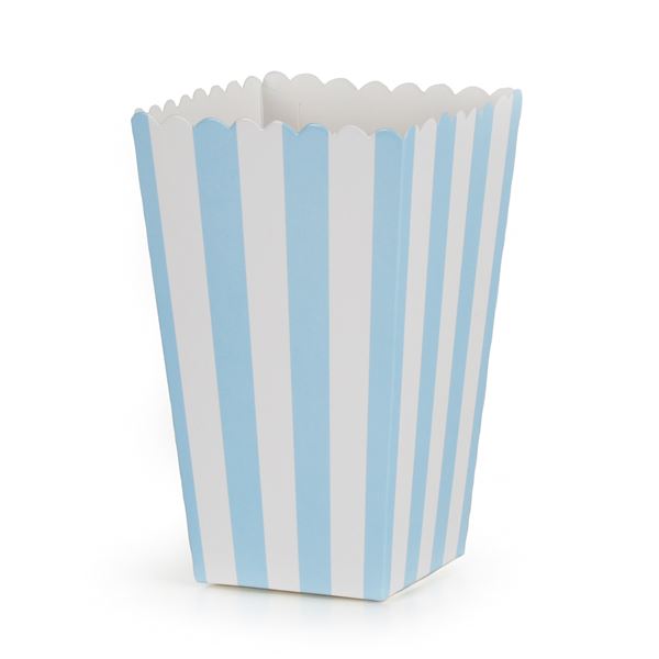 Cacas, boks popcorn lyseblå stripet 6pk