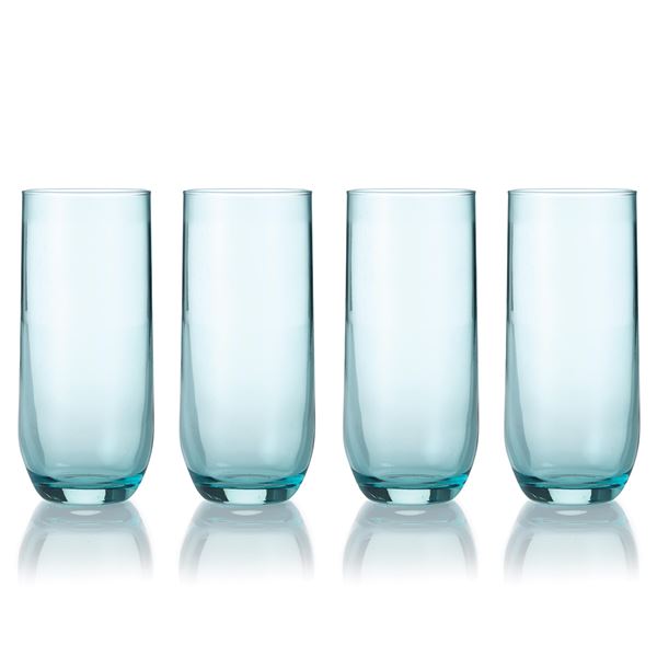 Aida, raw vannglass 31,5cl høy blå 4pk