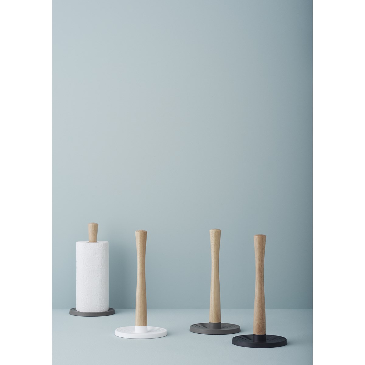 Stelton ROLL-IT Küchenrollehalter Aus Gummibaumholz – Weiß, 31x16x16 Cm, Dänisches Design