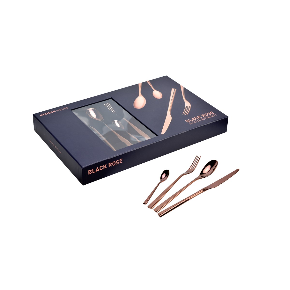 Modern House, black rose bestikksett 24d Kitchn.no