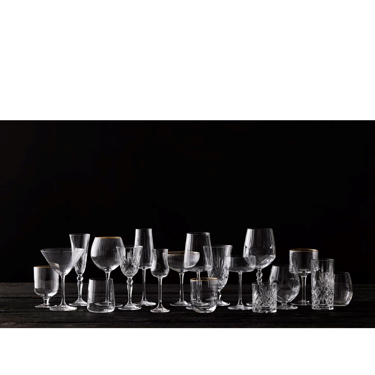 Lyngby Glas Gin & tonic glass 65 cl 4 stk gold